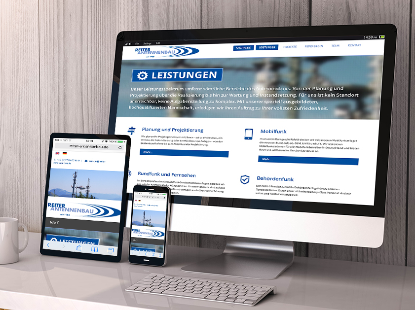 Reiter Antennenbau Warngau Webseite | Responsive Webdesign Projekt | Passion Marketing GmbH Werbeagentur Köln